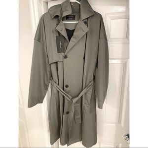 Zara trench coat in olive/gray (small)
